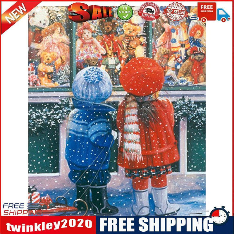 5D Diamond Embroidery Painting DIY Christmas Snowing Street Cross Stitch