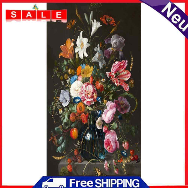 Oil Paint By Numbers Picture DIY Drawing Painting Colorful Flower Handmade Art
