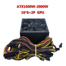 ATX 1800W Miner Power Supply with Cable Support 8 Graphics Card 220V Power