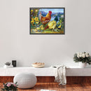Full Cross Stitch 11CT Cotton Thread DIY Chickens Handmade Stamped Needlework