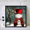Canvas Painted Oil Paint By Numbers Snowman Red Hat DIY Bedroom Wall Arts Newly