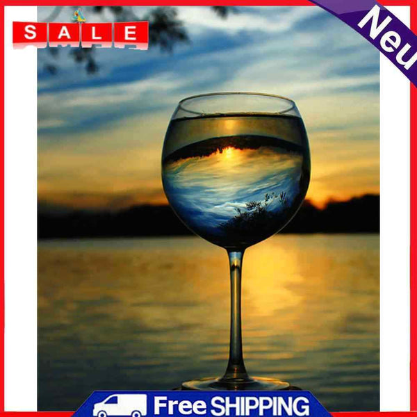 Painting By Numbers Kit DIY Glass Scenery Hand Painted Canvas Oil Art Picture