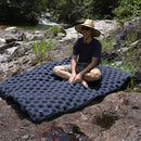 Portable Inflatable Double Sleep Mattress Camping Air Cushion (Navy Blue)