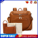 PU Large Capacity Diaper Bag Mommy Bag Backpack for Travel Totes (Brown)