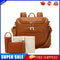 PU Large Capacity Diaper Bag Mommy Bag Backpack for Travel Totes (Brown)