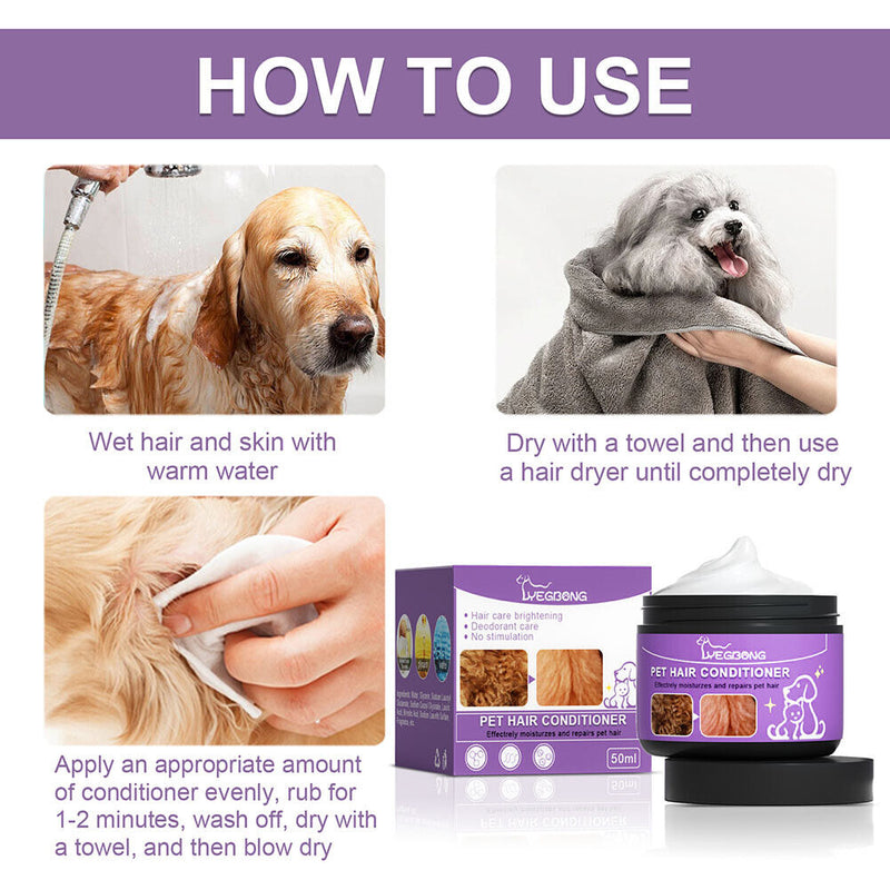 Pet Hair Conditioner Creams for Cat Dogs Prevent Tangling Hair Cleaning Care
