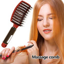 Multifunction Curved Shape Comb Hairdressing Massage Comb Brush (Red) Newly