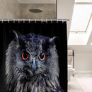 Bathroom Fall Shower Curtain Decorative Owl Pattern Washable Shower Art Liner