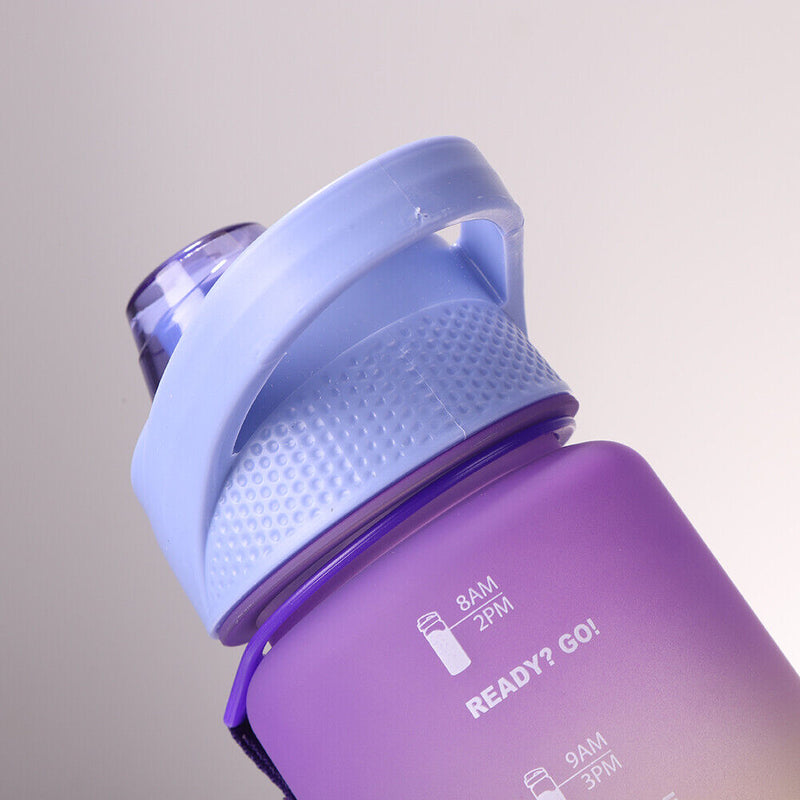 Outdoor Water Bottle with Straw BPA Free Gradient Drinking Cup (Purple) Newly