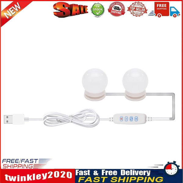 2pcs LED Makeup Mirror Light Bulb USB Dimmable Dressing Table Vanity Lamp Newly