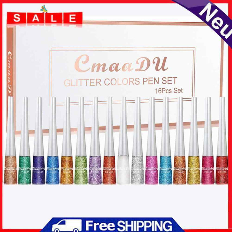 Liquid Glitter Eyeliners Pencils Kit Waterproof Colorful Shiny Eye Liner Pen Set