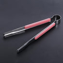 Cooking Kitchen Tongs BBQ Salad Bacon Steak Bread Clip Clamp (Pink)(22.5)