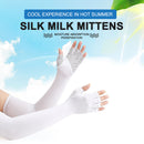 Ice Fabric Breathable UV Protection Running Arm Sleeves Elbow Pad (White) Newly