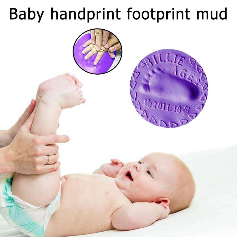 20g Baby Care Hand Foot Inkpad Soft Clay Washless Footprint Mud (Purple) Newly