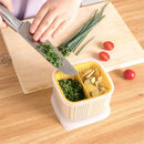 Food Storage Fridge Box 2 in1 Container Fresh-keeping Sealed Box Drain