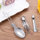Foldable Cutlery Tableware Flatware Set Camping Trave Dinnerware Fork Spoon