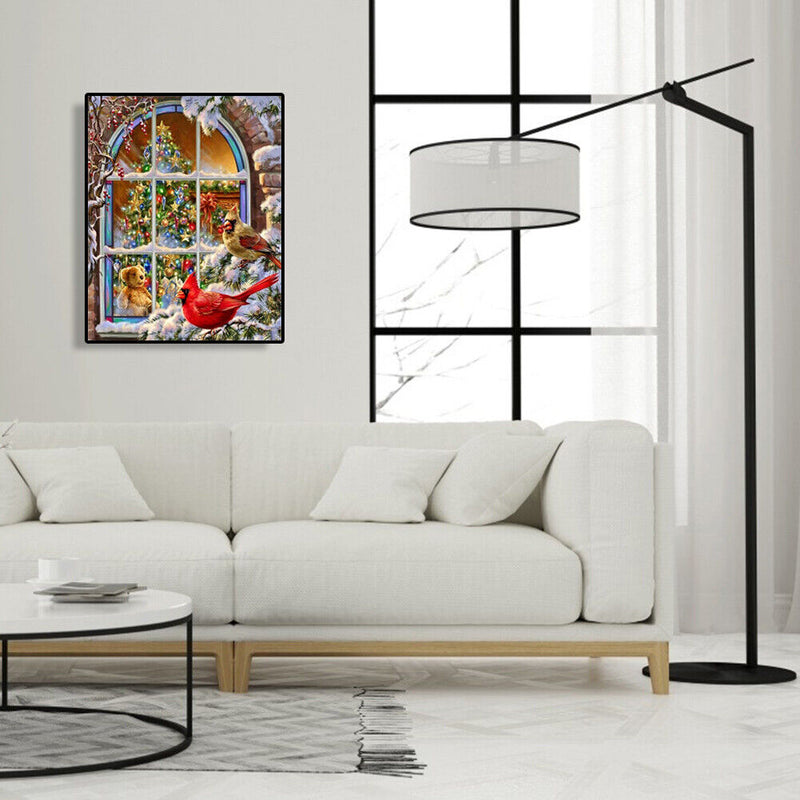 DIY Oil Painting By Numbers Kits Christmas Windows Xmas Party Home Decoration