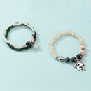 Ladies Bohemian Layered Hand Chain Multi Layers Beaded Pony Pendant Bracelet