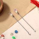 Stainless Steel Mixing Spoon Melted Wax Pills Bead Stirring Stick (Pink)