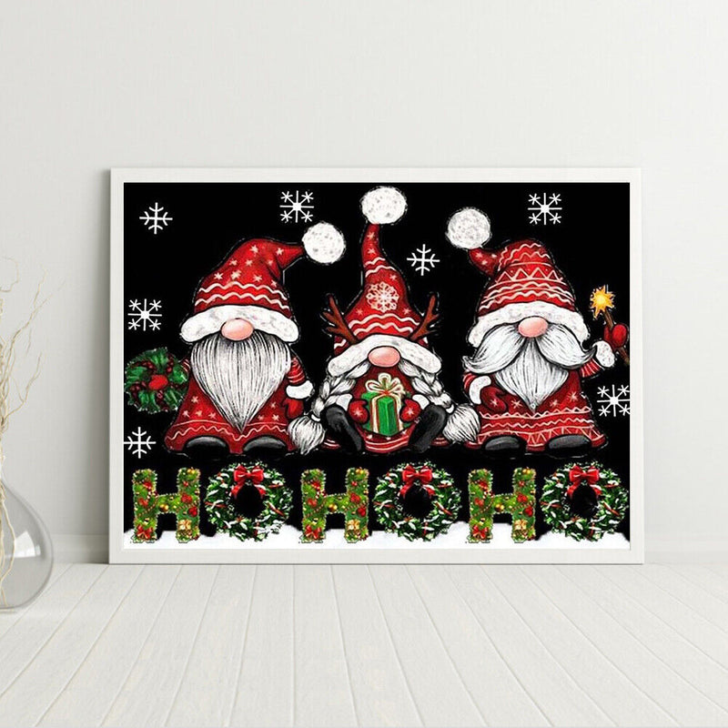 Christmas Gnomes Oil Paint By Numbers Kits Coloring Drawing for Adults Chil