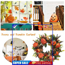 Halloween Fall Peony Pumpkins Wreath Plastic Holiday Wall Hanging Garlands Decor