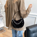 Autumn Messenger Purse Fashion Women Plush Shoulder Top-handle Bag Chain Totes