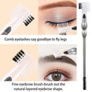 Double-Headed Comb with Sponge Eyeshadow Stick for Women Girls Eye Makeup Tools