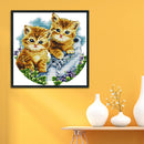 11CT Craft Handwork DIY Embroidery Kit Cotton Stamped Cross Stitch Warm Animals
