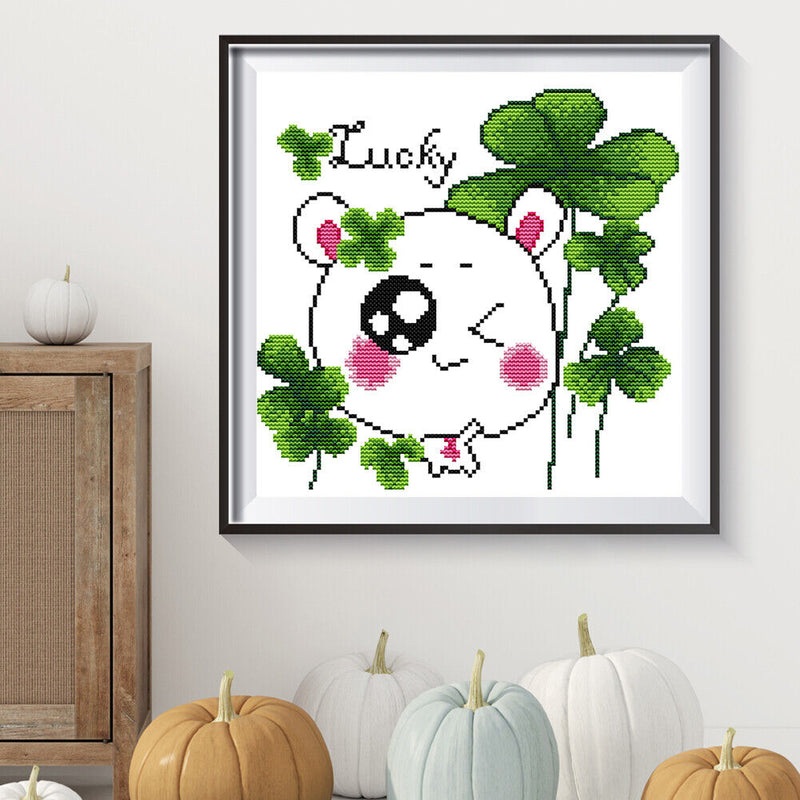 Partial Embroidery DIY Stamped Canvas 14CT Lucky Grass Needlework Set Home Decor