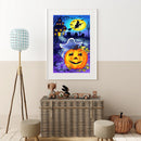 5D Full Round Drill Diamond Painting Kit Pumpkin Ghost Art Decor for Adults