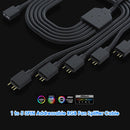 1 to 5 3PIN Addressable RGB Fan Splitter Cable Cord for Chassis PC Case CPU