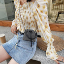 Fashion Diamonds Bucket Chain Shoulder Bags Women Rhinestones Drawstring Totes