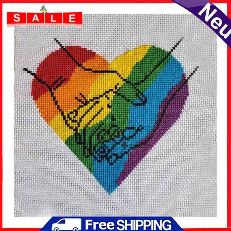 Partial Embroidery Set Cross Stitch 11CT Needlework Kit Rainbow Love DIY Art