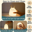 7 Colors Decompression USB Rechargeable Rabbit Shaped Cute Night Light Silicone