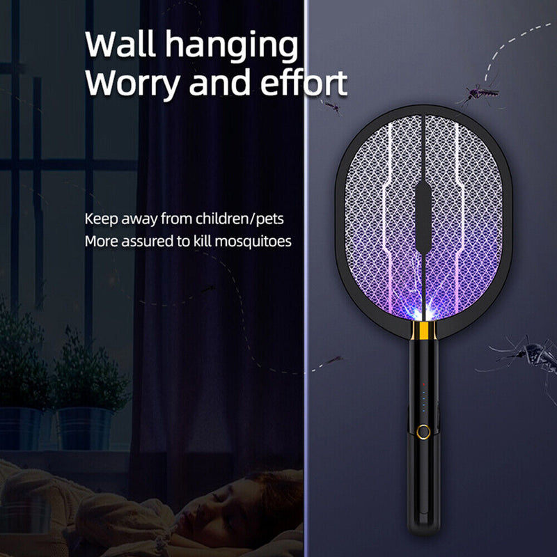 3 In 1 Electric Mosquito Swatter USB Rechargeable Mosquito Insect Racket Newly