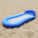 Foldable Inflatable Back Floating Row Sunshade Swimming Pool Lounger (Blue)