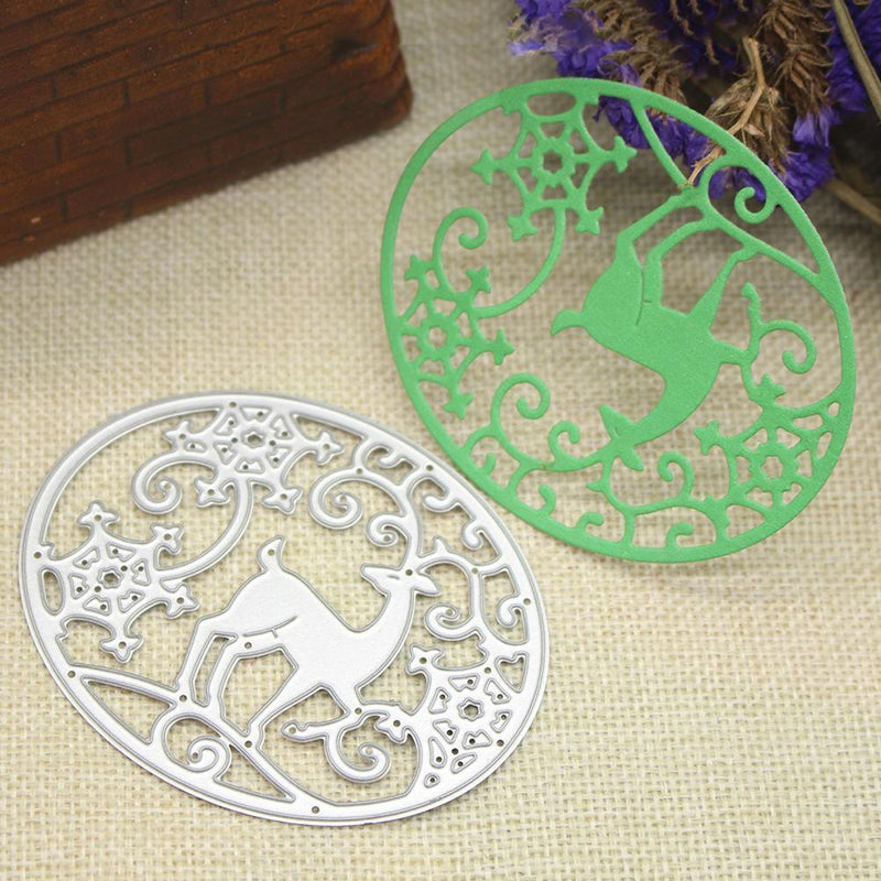 Hot Christmas Deer Oval Style DIY Punching Molds Stencil Scrapbooking Album