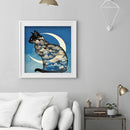 Diamond Painting 5D DIY Moon Cat Full Round Drill Rhinestones Picture Kit
