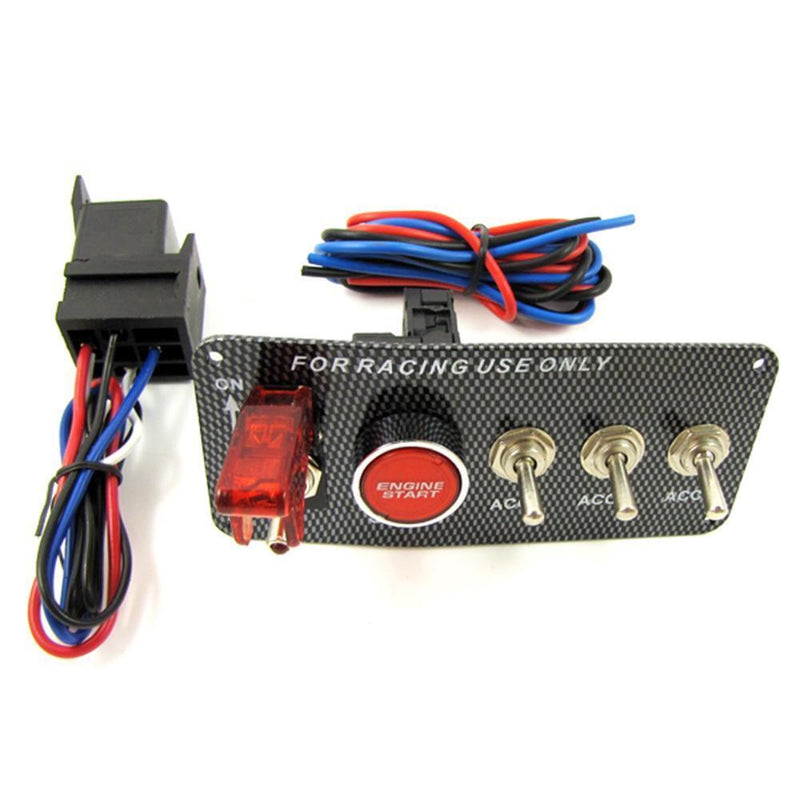 12V Ignition Switch Panel Engine Start Push Button LED Toggle Newly