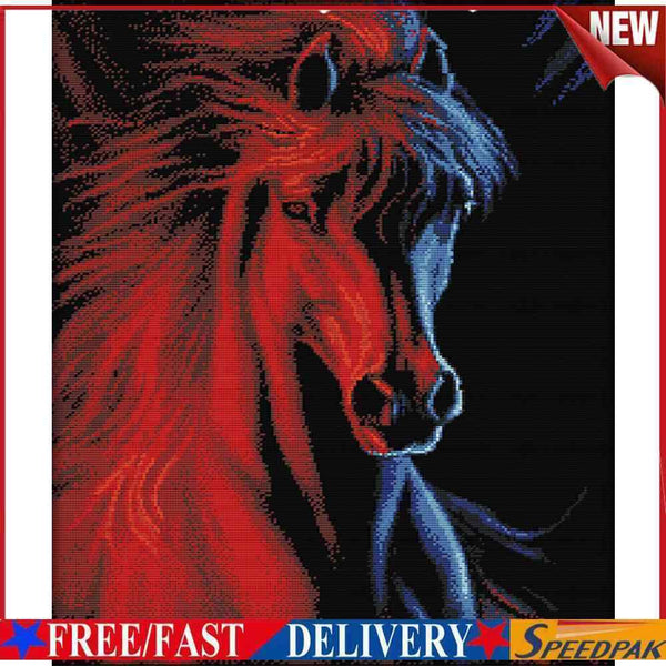 Full Embroidery DIY 14CT Stamped Canvas Art Cross Stitch Ice Fire Kit Ornam #F
