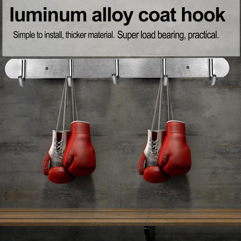 Wall Mounted Hooks Coats Clothes Hat Row Hook Towel Hanger Rack(5 Hooks