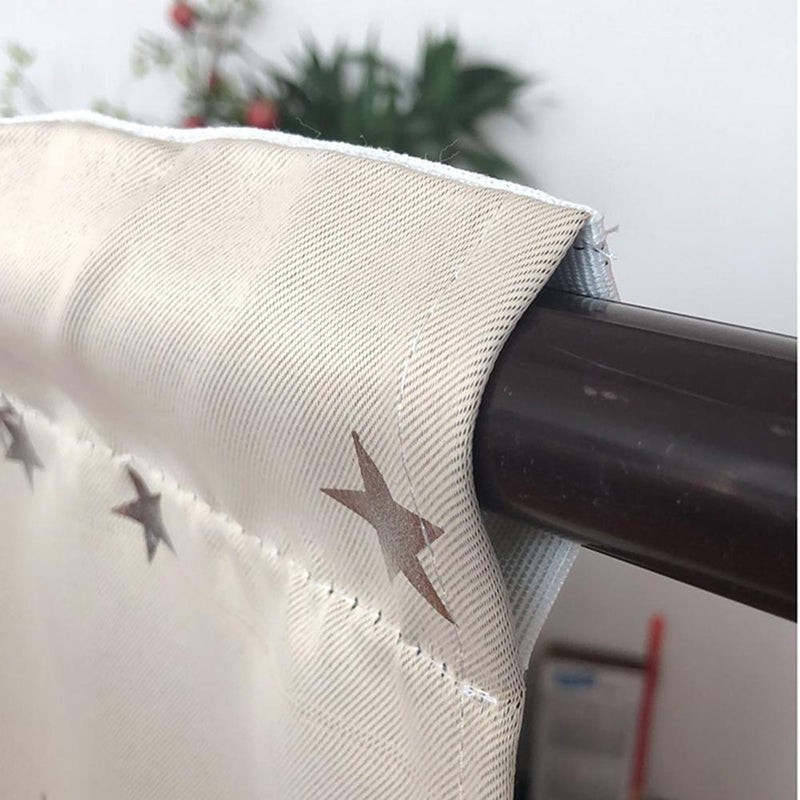 Stars Blackout Curtain Living Room Window Blind Shading Screen Drapes(Beige