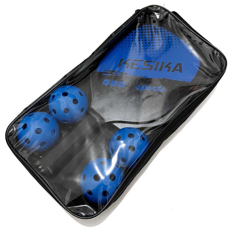 2pcs Pickle Paddles Rackets + 4 Balls Kit Lightweight Racquet for Indoor Outd