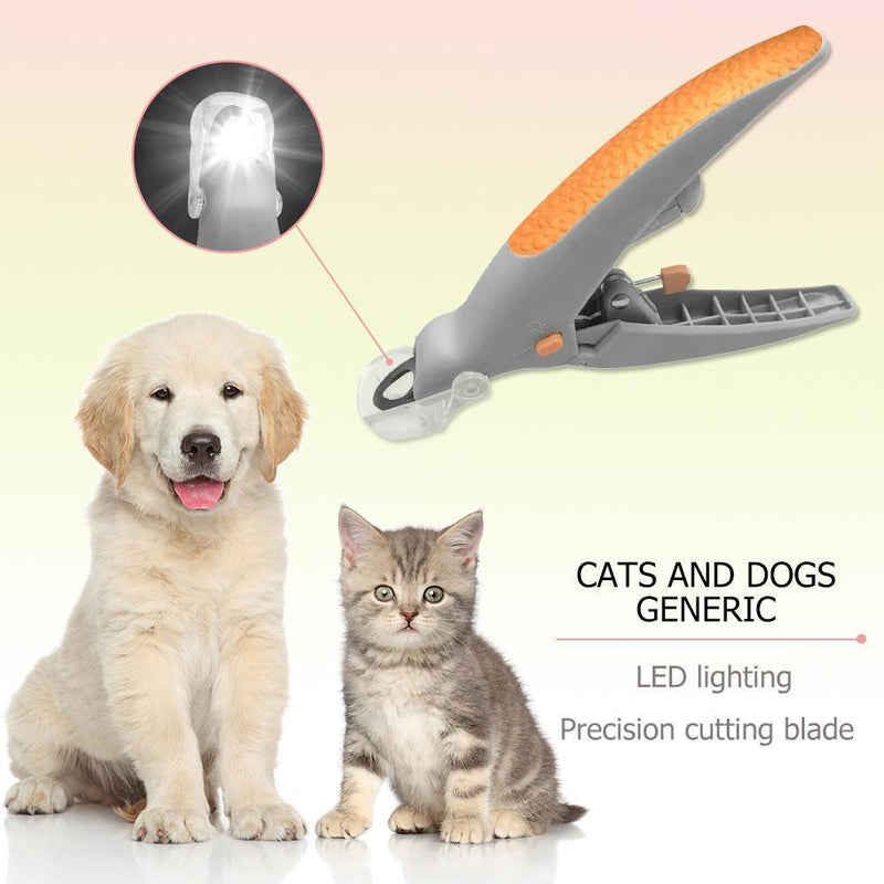 Pet Nail Clippers with LED Light Dog Cat Claw Grinder Scissors Toe Trimmer