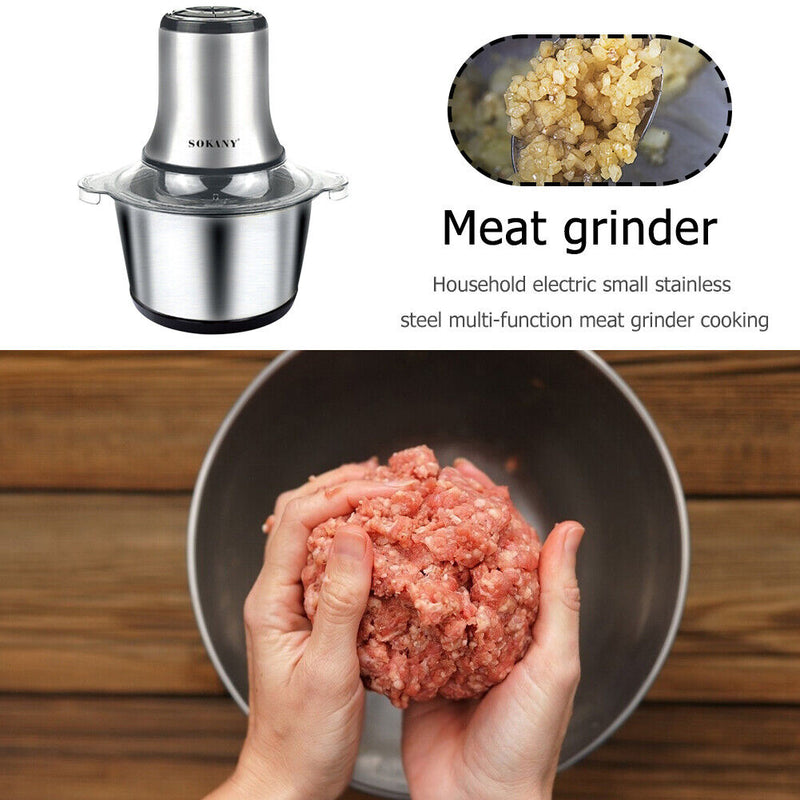 800W Stainless Steel Electric Chopper Meat Grinder Mincer Food Processor EU