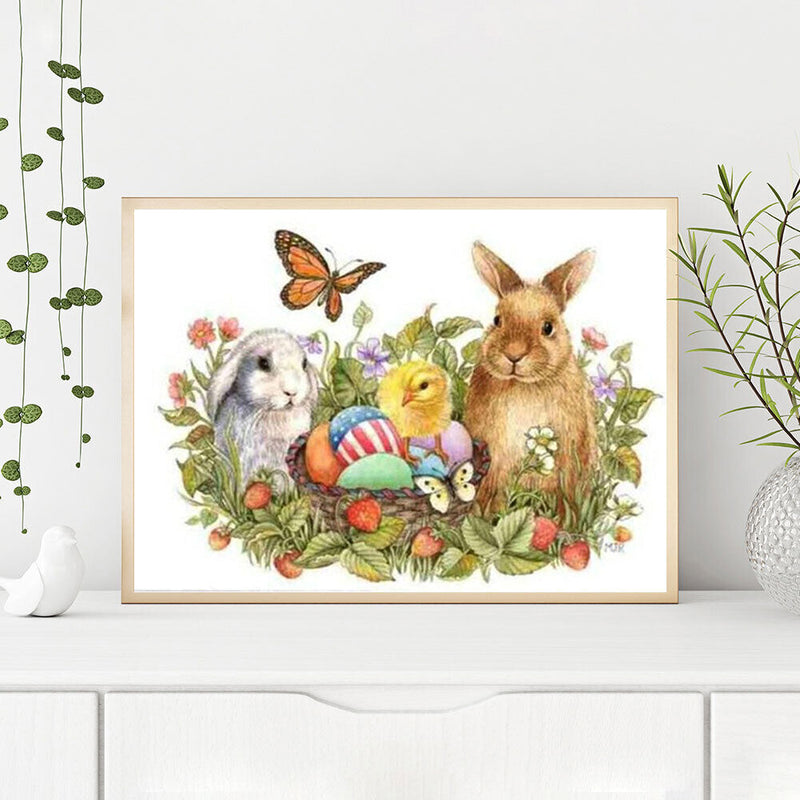 5D Diamond Painting Kit DIY Easter Bunny Full Round Drill Mosaic Picture Wall