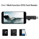 5 in 1 Type-C Micro USB OTG USB TF Card Reader HUB for Phone Laptop (Black)