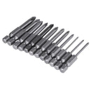 12pcs 50mm 1/4 Inch Hex Shank Magnetic Phillips Cross Screwdriver Bits