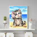 11CT Stamped DIY Cat Full Embroider Needlework Cross Stitch Kits