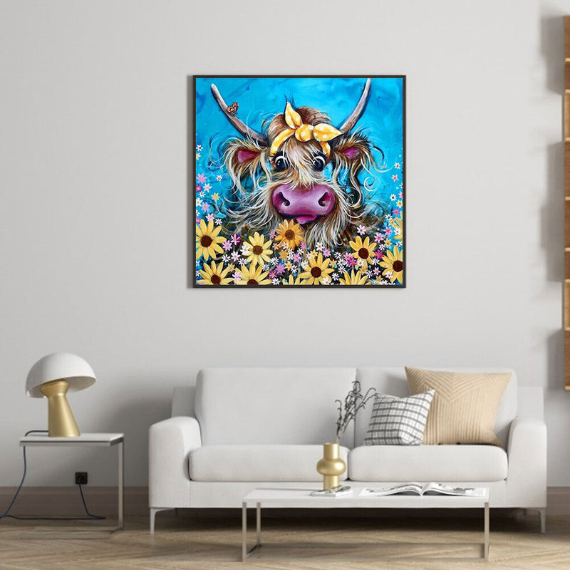 5D DIY Diamond Painting Full Round Drill Flower Calf Wall Decor Rhinestone Art